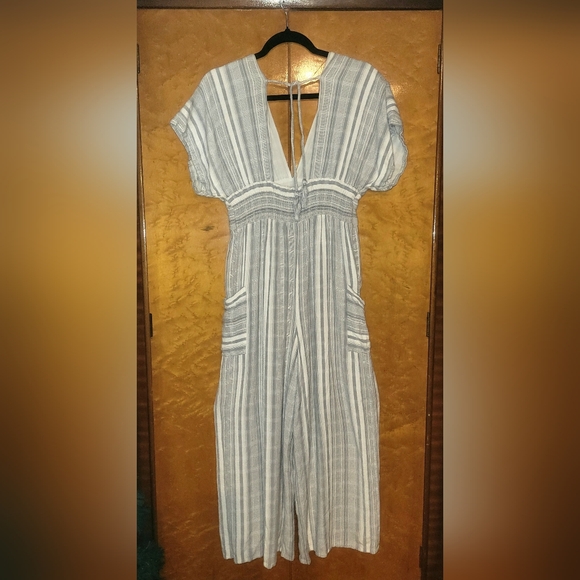 EUC L*Space Grey and White Striped Jumpsuit - Picture 2 of 3